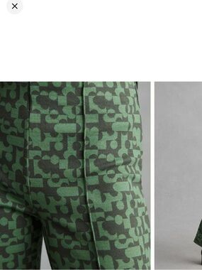 Anthropologie Maeve Green Patterned Pants - Size S